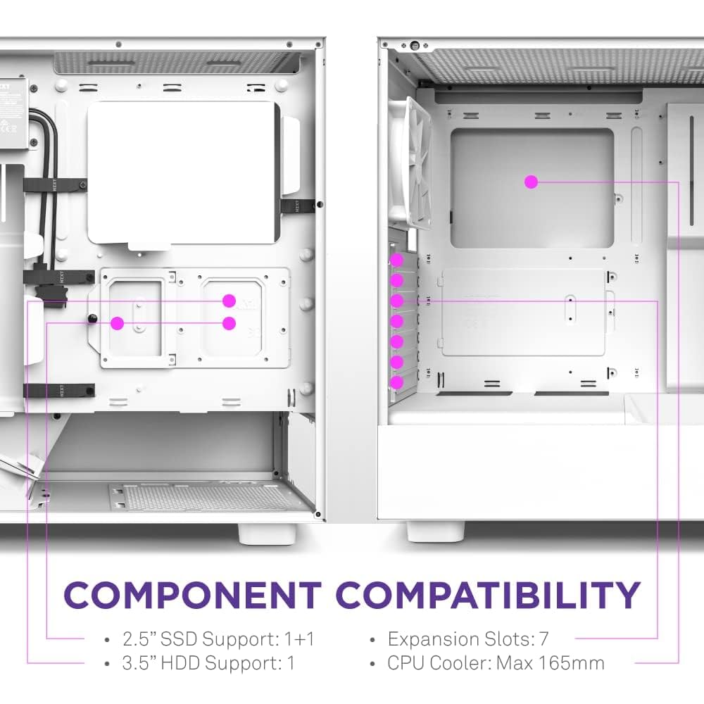 Amazon | NZXT H5 ELITE ミドルタワー PCケース White フロント